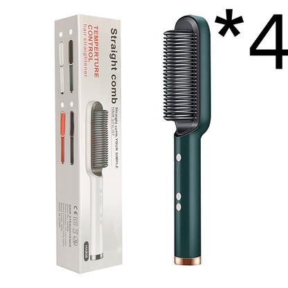Nouveau fer à lisser 2 en 1 Peigne chauffant Fer à friser à ions négatifs Brosse électrique à double fonction