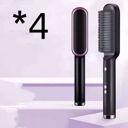 Nouveau fer à lisser 2 en 1 Peigne chauffant Fer à friser à ions négatifs Brosse électrique à double fonction