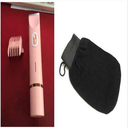Rasoir 2 en 1 pour femmes à double tête, tondeuse pour poils pubiens, rasoir électrique, utilisation humide ou sèche, poils du corps