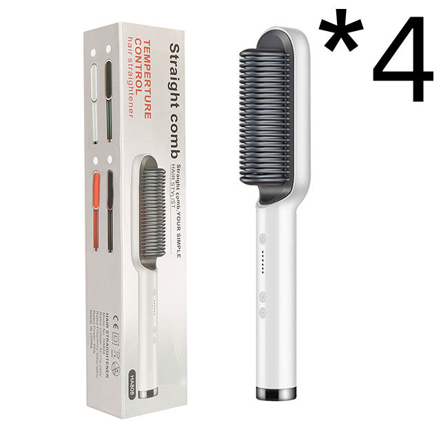 Nouveau fer à lisser 2 en 1 Peigne chauffant Fer à friser à ions négatifs Brosse électrique à double fonction