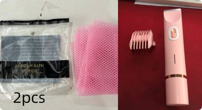 Rasoir 2 en 1 pour femmes à double tête, tondeuse pour poils pubiens, rasoir électrique, utilisation humide ou sèche, poils du corps