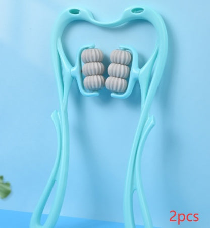 Appareil de massage multifonctionnel manuel à six rouleaux pour le cou, outil de massage à rouleaux pour soulager les tensions