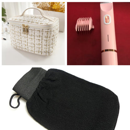 Rasoir 2 en 1 pour femmes à double tête, tondeuse pour poils pubiens, rasoir électrique, utilisation humide ou sèche, poils du corps